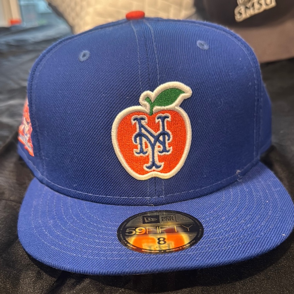 New Era Royal Blue Cap with Orange Peach Logo